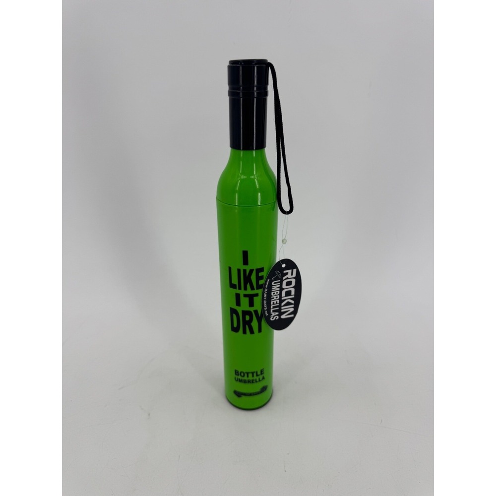 I like it dry Bottle Umbrella, Rockin Umbrellas Hard shell Black/Green